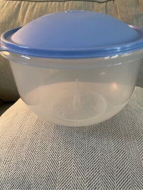 Tupperware Light Blue Lidded Round lettuce Storage Bowl